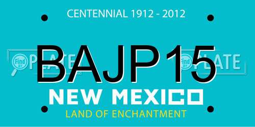 BAJP15 New Mexico License Plate