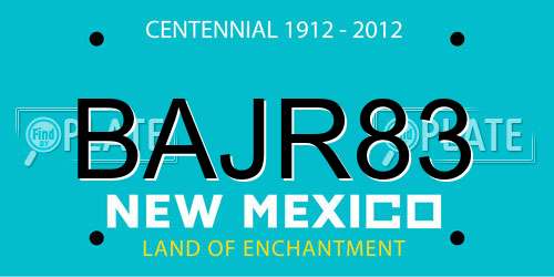BAJR83 New Mexico License Plate