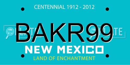 BAKR99 New Mexico License Plate