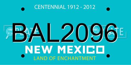 BAL2096 New Mexico License Plate