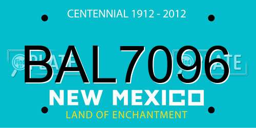 BAL7096 New Mexico License Plate