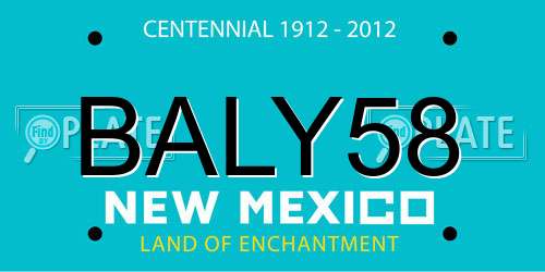 BALY58 New Mexico License Plate