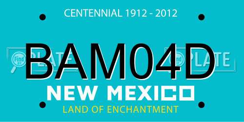 BAM04D New Mexico License Plate