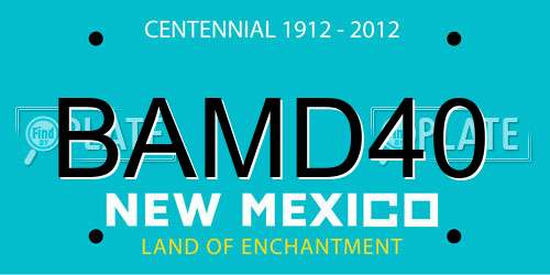 BAMD40 New Mexico License Plate