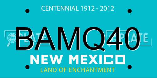 BAMQ40 New Mexico License Plate