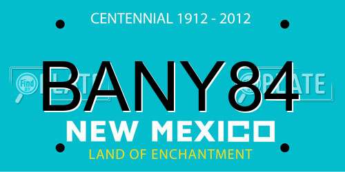 BANY84 New Mexico License Plate