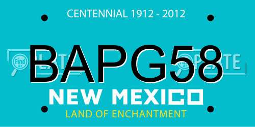 BAPG58 New Mexico License Plate