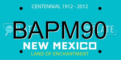 BAPM90 New Mexico License Plate