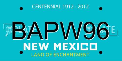 BAPW96 New Mexico License Plate