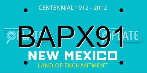 BAPX91 New Mexico License Plate