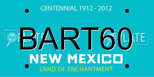 BART60 New Mexico License Plate