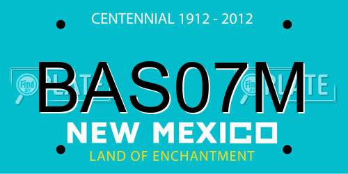 BAS07M New Mexico License Plate