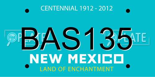 BAS135 New Mexico License Plate