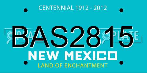 BAS2815 New Mexico License Plate