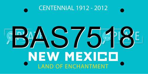 BAS7518 New Mexico License Plate