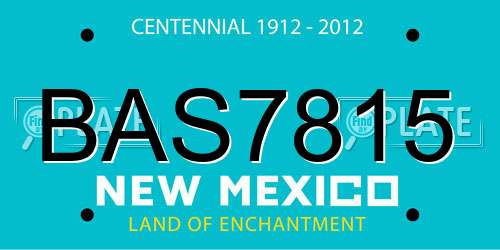 BAS7815 New Mexico License Plate