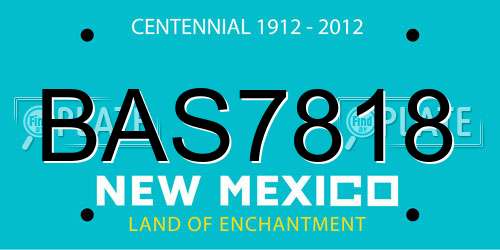 BAS7818 New Mexico License Plate