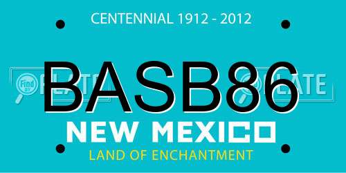 BASB86 New Mexico License Plate