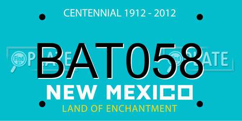 BAT058 New Mexico License Plate