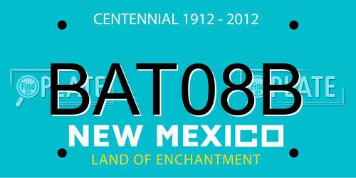 BAT08B New Mexico License Plate