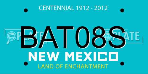 BAT08S New Mexico License Plate