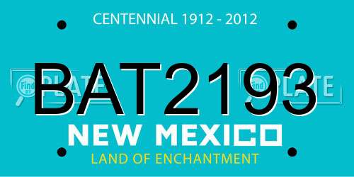 BAT2193 New Mexico License Plate