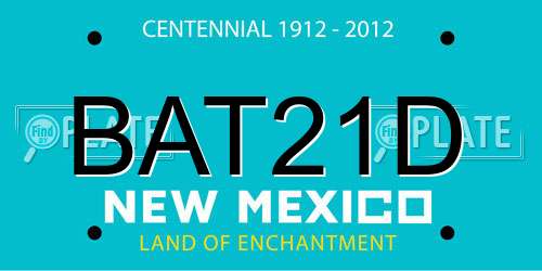 BAT21D New Mexico License Plate