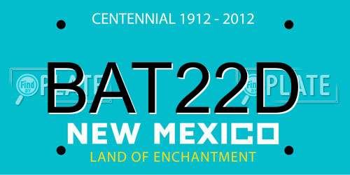 BAT22D New Mexico License Plate
