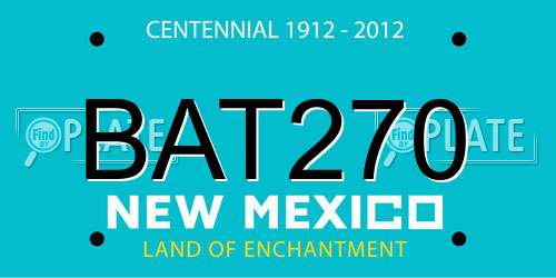 BAT270 New Mexico License Plate