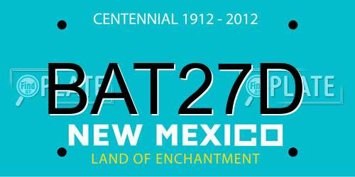 BAT27D New Mexico License Plate