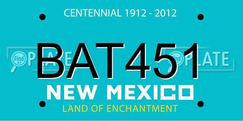 BAT451 New Mexico License Plate
