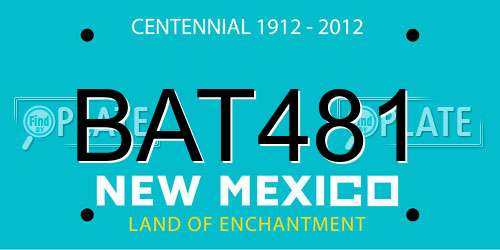 BAT481 New Mexico License Plate