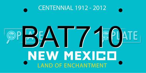 BAT710 New Mexico License Plate