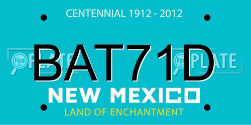 BAT71D New Mexico License Plate