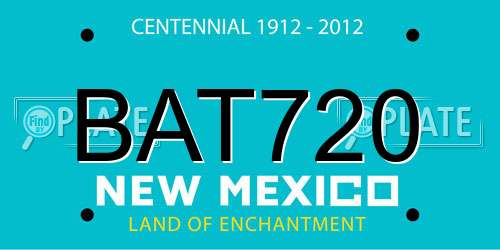 BAT720 New Mexico License Plate
