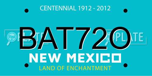 BAT72O New Mexico License Plate