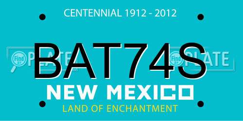 BAT74S New Mexico License Plate