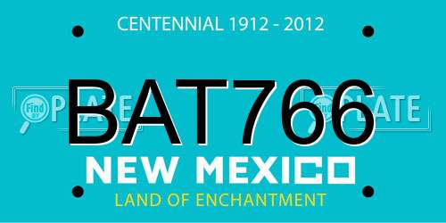 BAT766 New Mexico License Plate