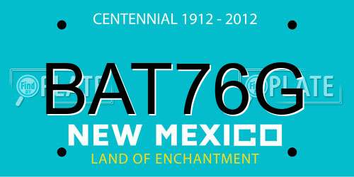 BAT76G New Mexico License Plate