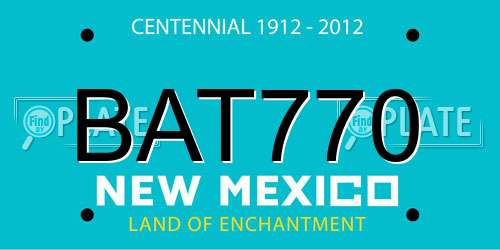 BAT770 New Mexico License Plate