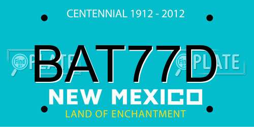 BAT77D New Mexico License Plate