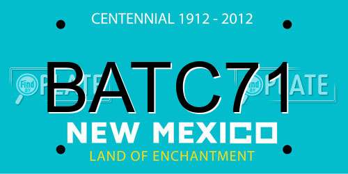 BATC71 New Mexico License Plate