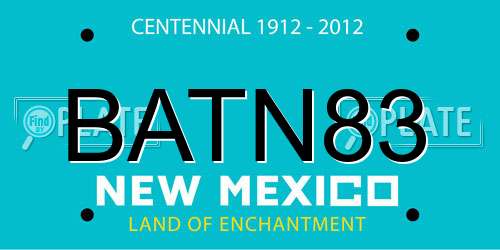 BATN83 New Mexico License Plate
