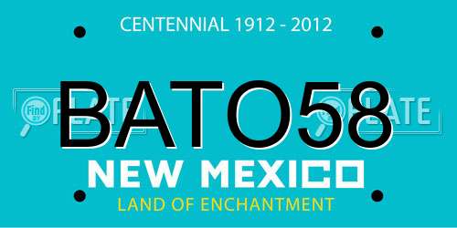 BATO58 New Mexico License Plate