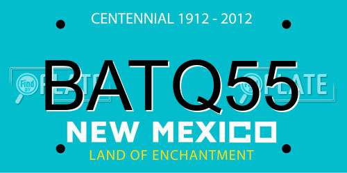 BATQ55 New Mexico License Plate