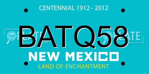 BATQ58 New Mexico License Plate