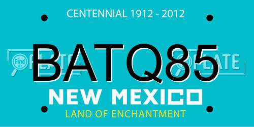 BATQ85 New Mexico License Plate