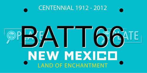 BATT66 New Mexico License Plate