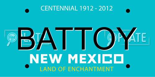 BATTOY New Mexico License Plate