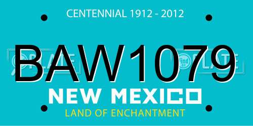 BAW1079 New Mexico License Plate